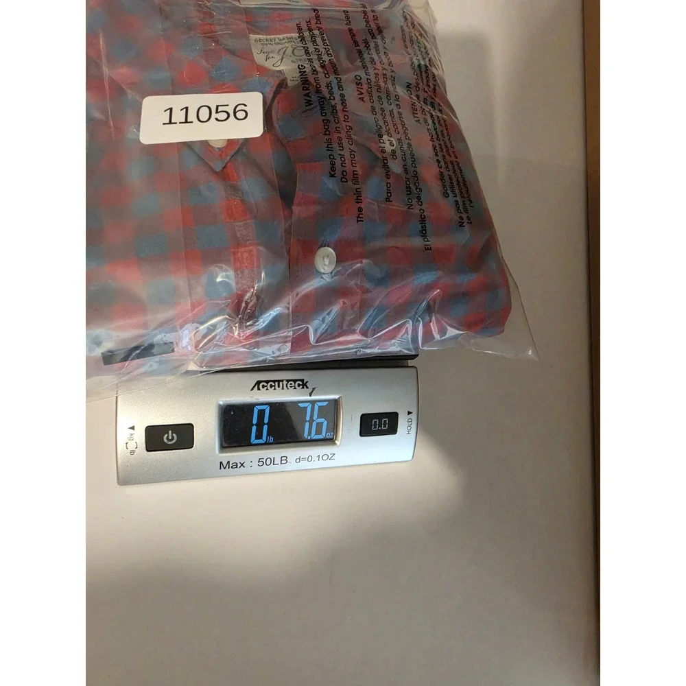 J. Crew Button Down Shirt Mens L Red Blue Gingham Slim Untucked Secret Wash